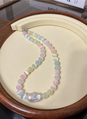 锁骨链女渐变色首饰百搭轻奢气质