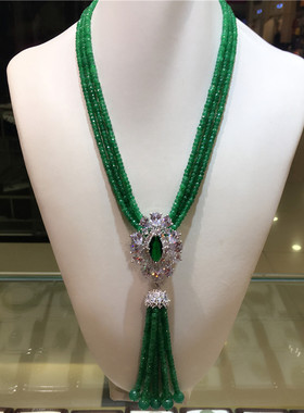 高贵大气毛衣链玛瑙流苏项链女