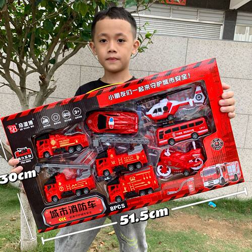 消防工程车玩具惯性回力男孩玩具