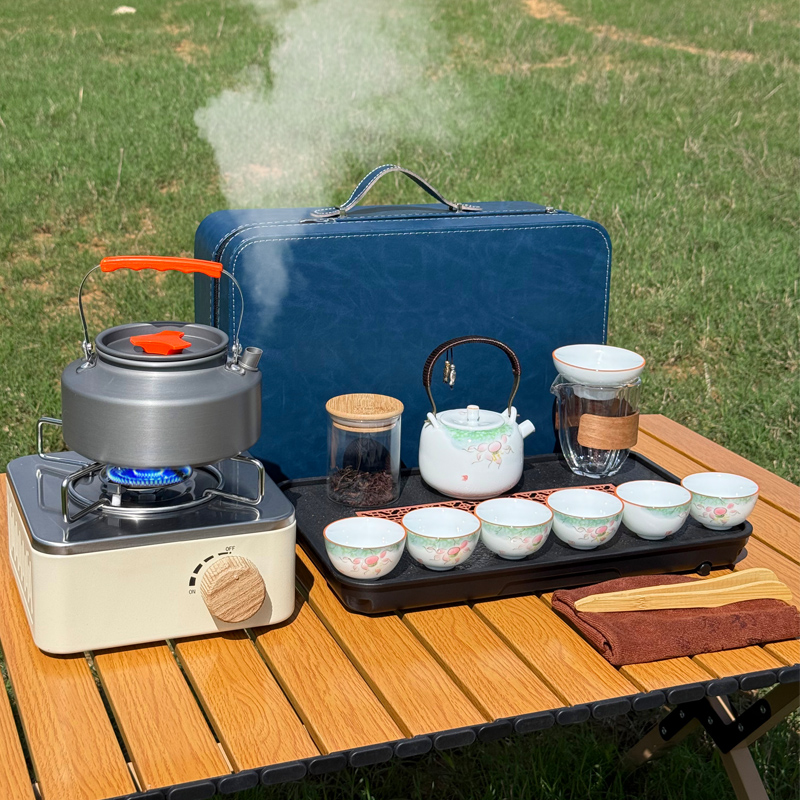 便携式户外旅行茶具套装带烧水壶