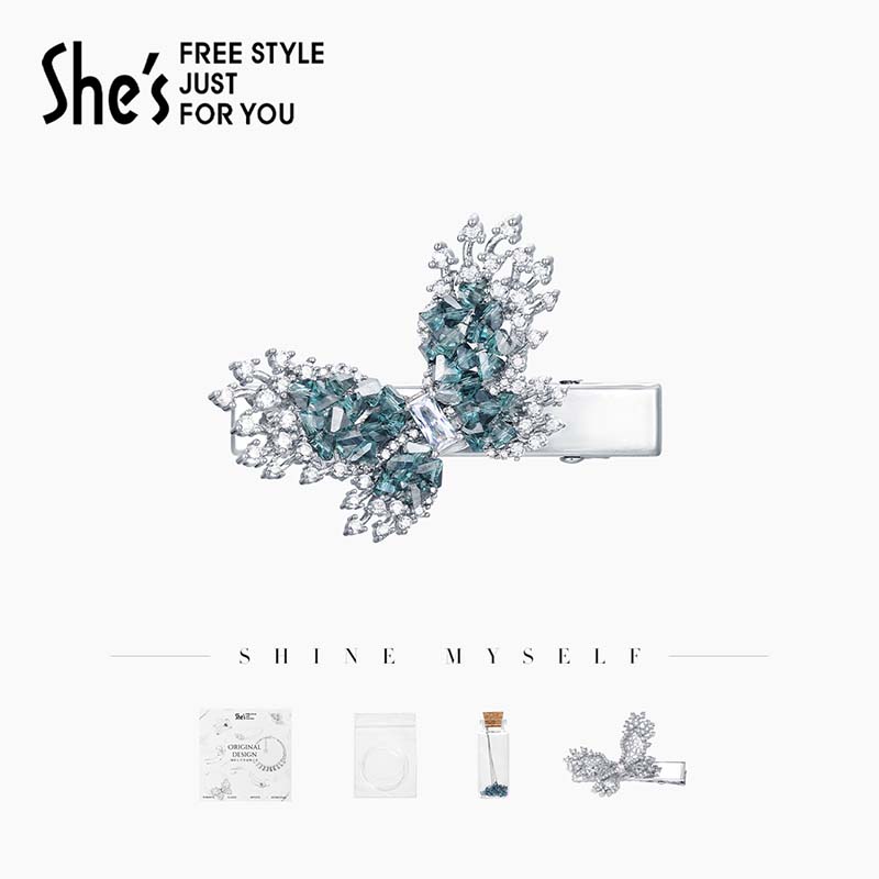 shes水晶蝴蝶发夹手工材料包