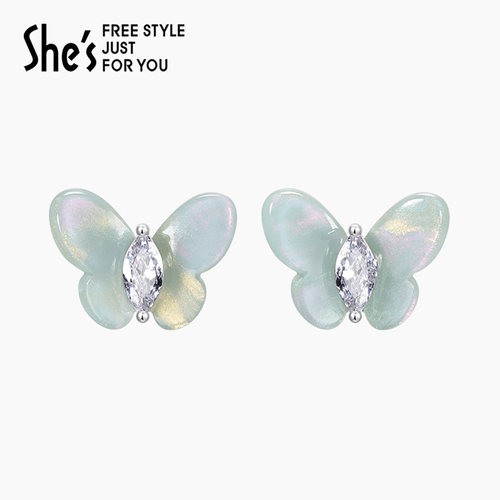 Shes茜子小蝴蝶耳环浪漫