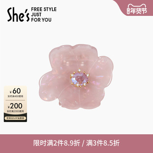惠shes茜子巴比耶浪漫花朵抓夹中号发抓女高级感半发夹后脑勺发饰