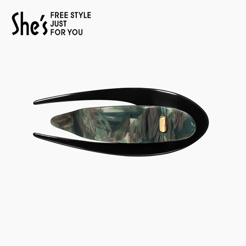 shes茜子百搭醋酸板材一字燕尾夹