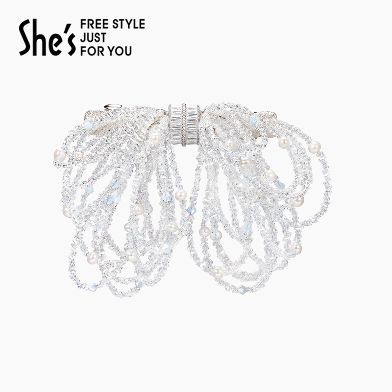 shes璀璨水晶蝴蝶结发夹