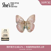 shes自然复刻原创国风刺绣蝴蝶胸针高级感小众设计胸花38节礼物