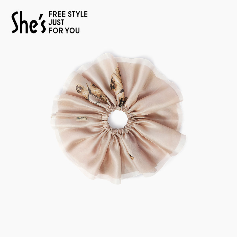 shes茜子国风蝴蝶印花大肠发圈
