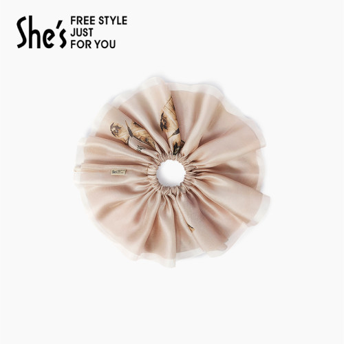 shes茜子国风蝴蝶印花大肠发圈