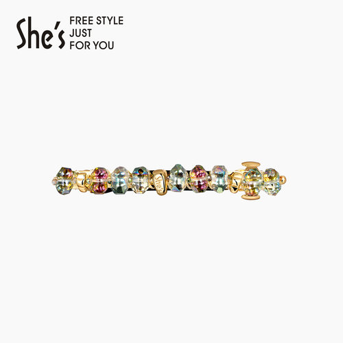 shes晶石守护系列炫彩工艺横夹