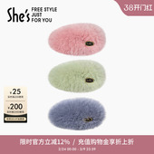 shes茜子轻简循迹柔软獭兔毛边夹刘海发夹侧夹碎发高级感