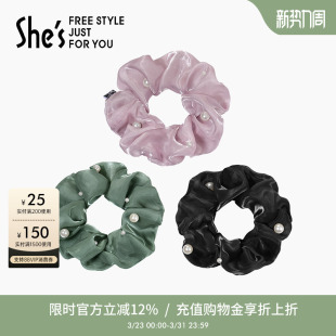 shes茜子时尚 百搭马尾发绳盘发大肠发圈皮筋扎头发饰头花头饰发饰