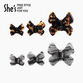 shes茜子经典 醋酸板材蝴蝶抓夹高级感发抓鲨鱼夹发夹礼盒三个装