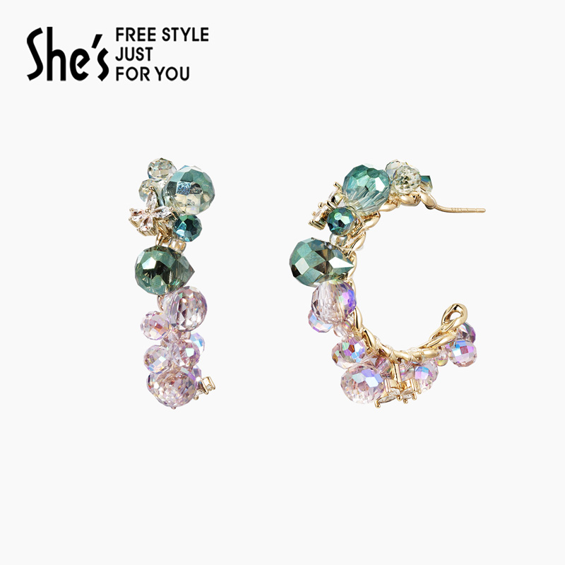 Veryshes幻彩工艺水晶耳环