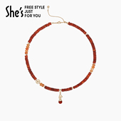 shes意境东方万物有灵金马浮雕吊坠项链小众设计感锁骨链新年礼物