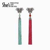 shes茜子意境东方原创国风新中式 福蝶流苏胸针设计感胸花别针配饰