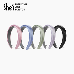 shes茜子轻简循迹仿真丝缎通勤百搭高颅顶发箍头箍发卡高级感