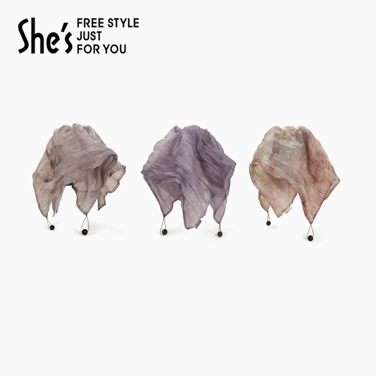 shes茜子轻简循迹法式方巾大肠发圈女高级感头花发饰超大设计款