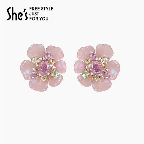 shes茜子浪漫花朵耳环