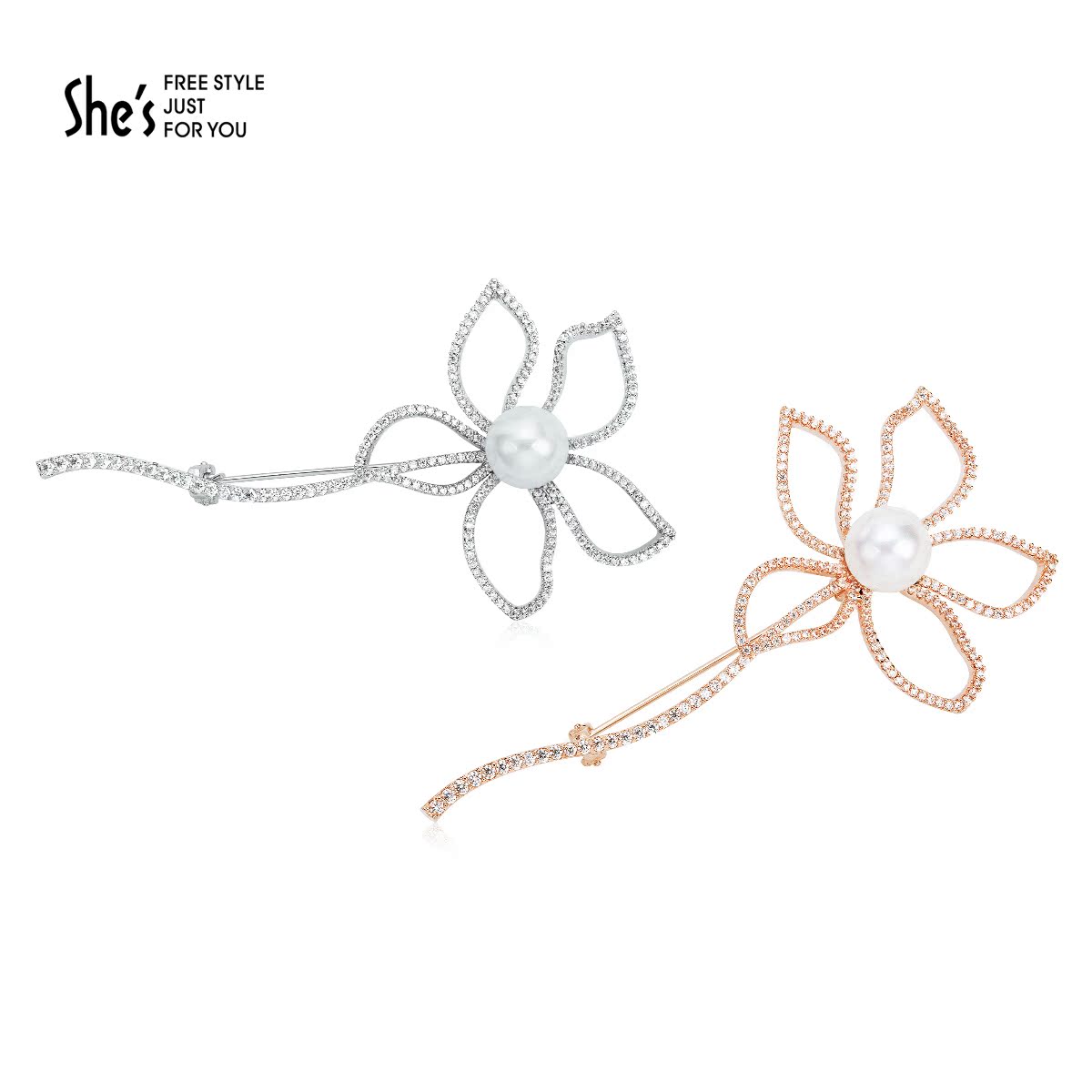 Broche femme SHES en Zircon diamant - Ref 1187581 Image 4