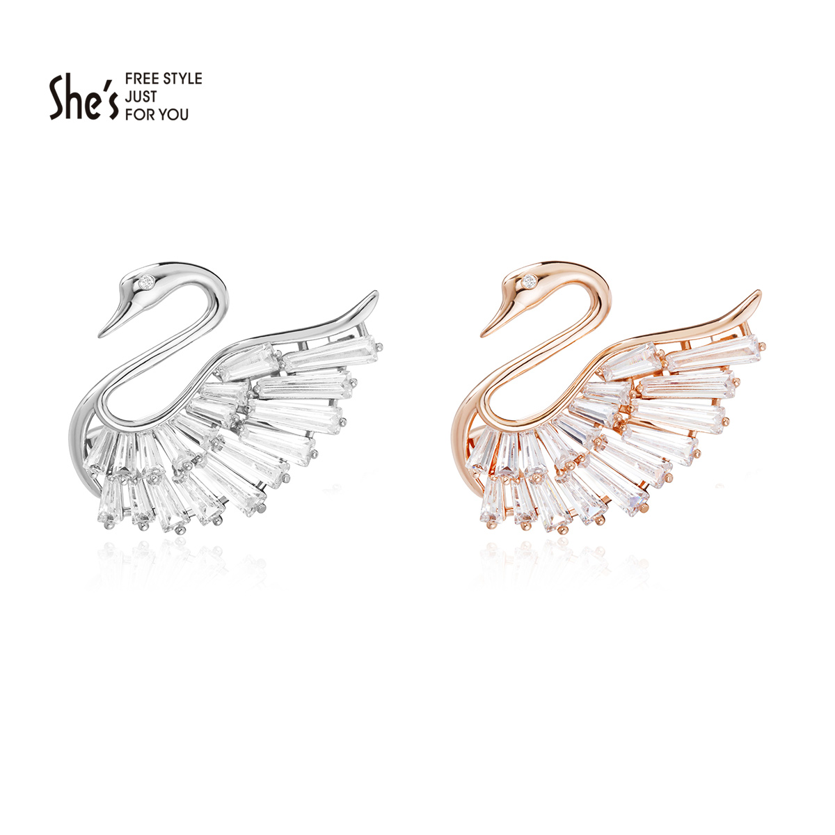 Broche femme SHES en cristal artificiel - Ref 1187060 Image 4