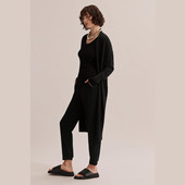 澳洲CR中长款 女纯色 针织衫 极简奢华美利奴merino羊毛落肩长袖 开衫