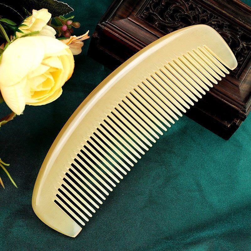 天然牦牛角梳子 防静电防脱发护发顺发梳按摩水牛角梳 保健尖尾梳