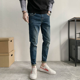牛仔裤男2025新款秋季修身小脚九分潮流复古男士休闲长裤子135P55，男装牛仔裤，星座1102