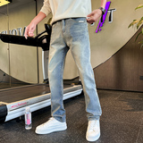 现货微宽松直筒窄版牛仔裤男高街vibe合体显瘦弹力休闲裤6601P55，男装牛仔裤，星座1102