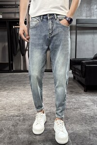 秋季牛仔裤男士修身小脚潮牌2025新款弹力百搭休闲长裤子 138P55图片