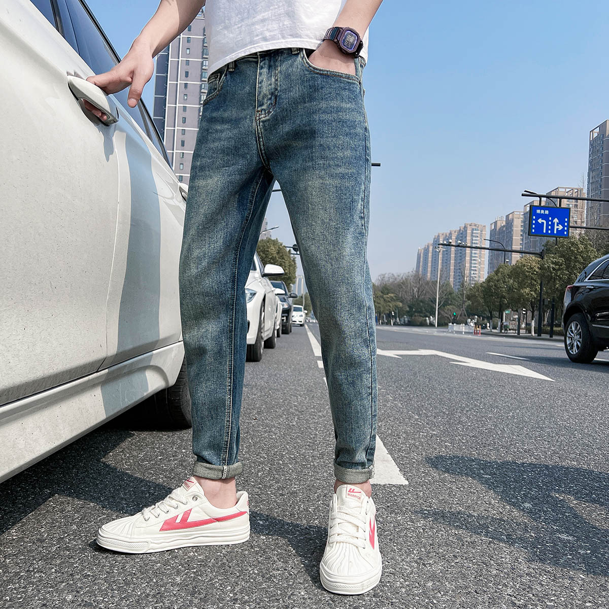 美式牛仔裤潮牌ins高街男2025新款秋季修身裤子设计感高级136P55,男装牛仔裤,星座1102