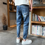 牛仔裤男款修身小脚复古百搭韩版休闲青年痞帅休闲裤子潮156P58，男装牛仔裤，星座1102
