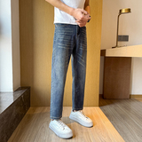 加绒加厚小个子男装弹力微宽松黑色直筒牛仔裤男98606P55加绒P65，男装牛仔裤，星座1102