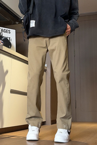 抖音 美式做旧破坏直筒工装裤男伐木裤休闲裤 K1006P6598图片