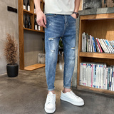 四季做九分男牛仔裤2025新款修身小脚九分裤潮牌美式弹力909P65，男装牛仔裤，星座1102