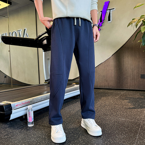 加绒分割设计宽松百搭弯刀运动卫裤男美式潮cleanfit K366加绒P55图片