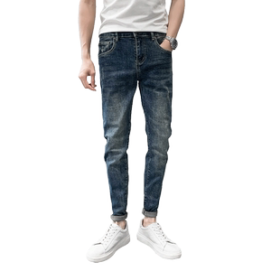 2025春季 牛仔裤男士修身小脚弹力简约百搭潮牌显瘦休闲裤 135P55图片