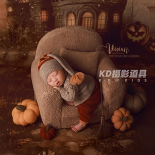 小魔法师万圣节摄影主题新生儿写真宝宝照影楼婴儿拍摄服饰道具