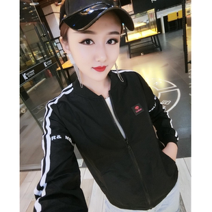 春夏季新款韩版宽松户外骑车防嗮衣女百搭薄款学生外套黑色运动潮