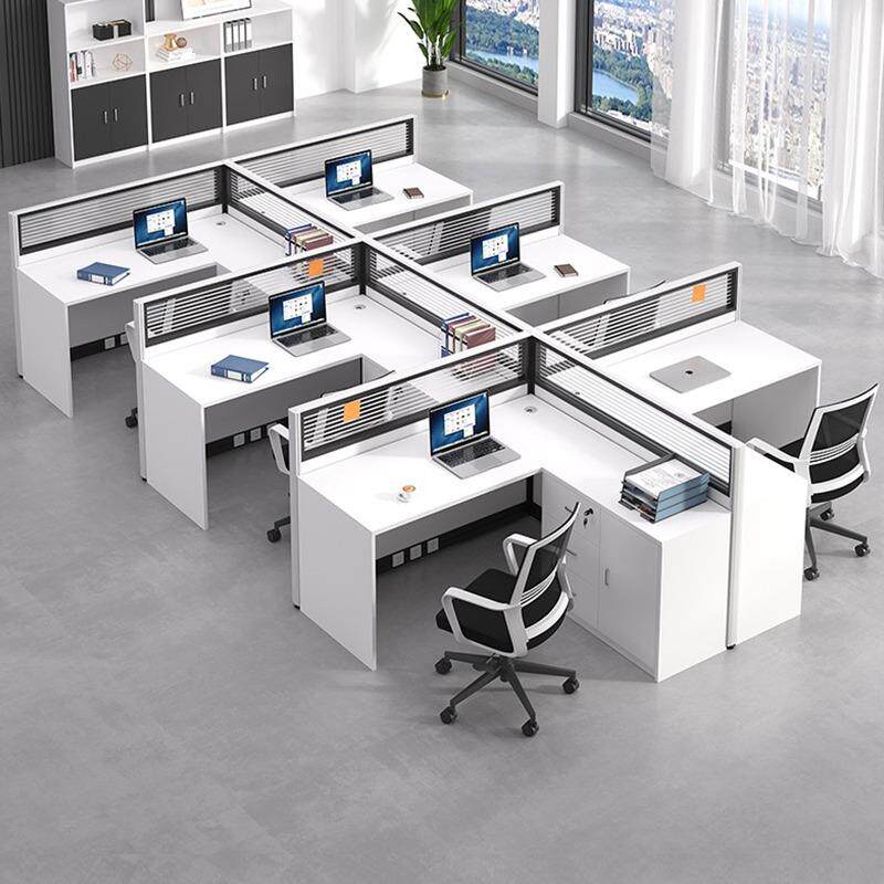 转角办公桌l型1400职员办公桌椅组合办公室屏风卡位f型工位带抽屉