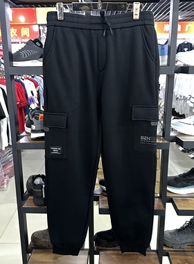 奔踏品牌秋冬款男子针织工装长裤加绒保暖休闲潮流运动长裤23936