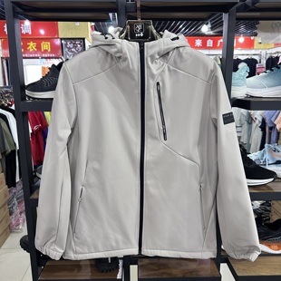 乔丹秋冬男子梭织风衣加绒加厚保暖软壳上衣运动外套EFD43221706