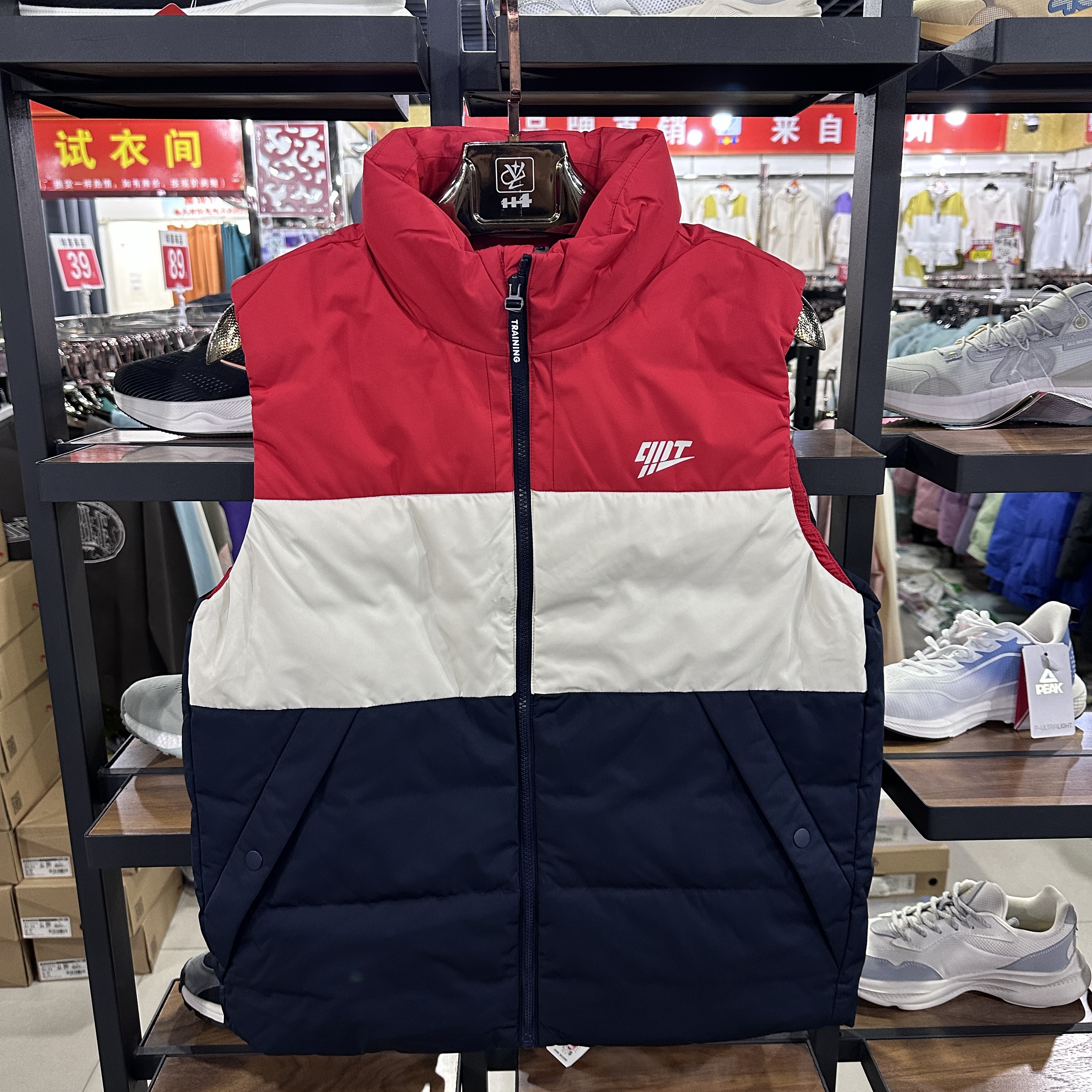 乔D正品秋冬款男梭织羽绒马甲保暖内搭休闲无袖上衣EMD43213311