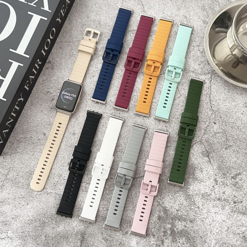 适用三星Galaxy Fit3手环硅胶波浪纹替换表带SM-R390运动简约潮腕