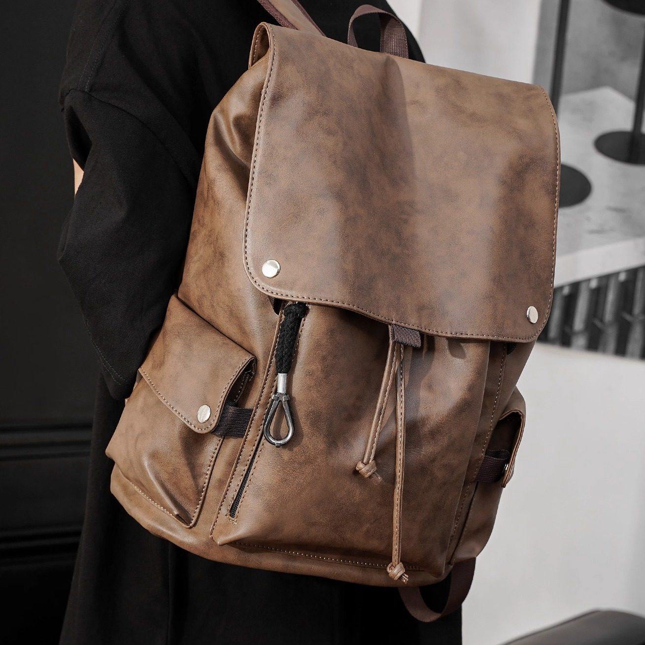 潮流双肩包男士背包防水旅行包电脑包高中初中大学生书包复古男包,箱包皮具/热销女包/男包,双肩背包,淘宝优惠券,粉丝福利购,淘宝优惠卷