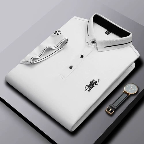 Летняя хлопковая однотонная футболка polo, рубашка, модная трендовая футболка с коротким рукавом