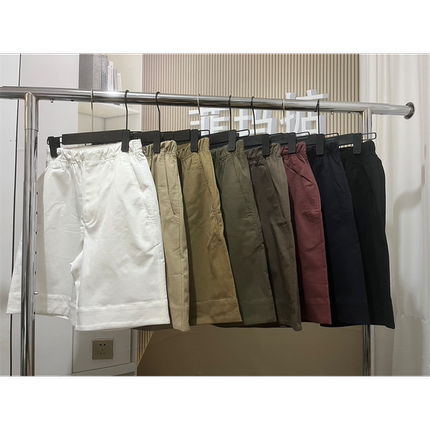 鑫娅丽贝卡24062正品2026夏季新款高腰棉五分裤显瘦阔腿裤女裤