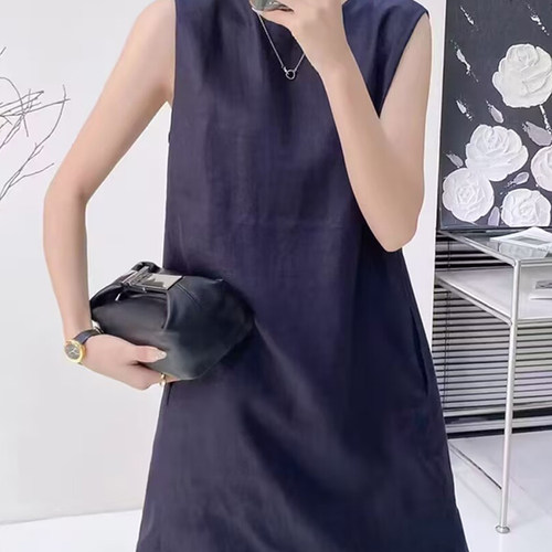 单弦24022正品2025夏季新款苎麻连衣裙女裙