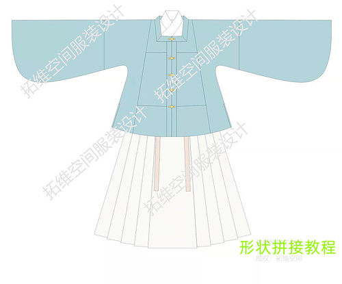 汉服纸样马面裙牛皮纸切割复原版