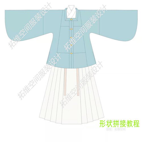 明制汉服方领补服对交穿里衣马面