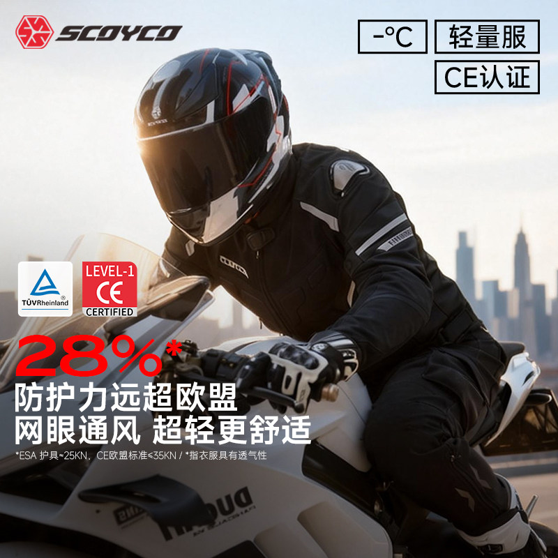 赛羽摩托车赛车服男骑行防护服CE认证机车拉力服防摔套装春秋四季